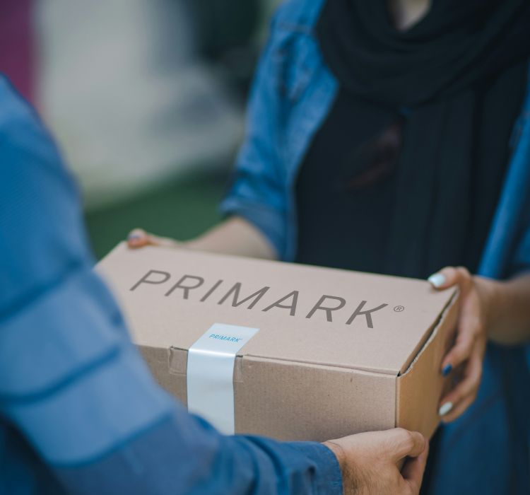 Primark package being delivered