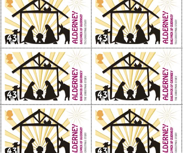 The Christmas Story - Alderney reduced rate 43p stamp sheet of 10