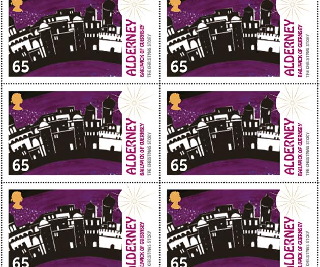 Alderney Christmas 65p UK stamp