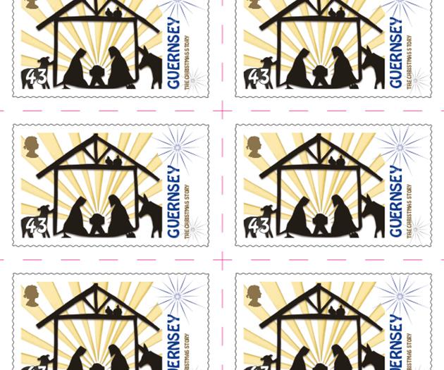 Guernsey reduced rate 43p Christmas stamp sheet of 10