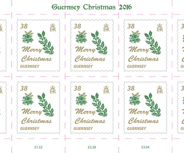 38p Christmas Card Stamp - Sheets of 10