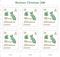 38p Christmas Card Stamp - Sheets of 10