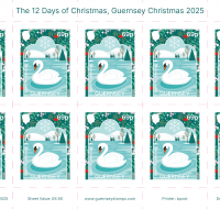 Twelve Days of Christmas - Guernsey 69p stamp sheet of 10