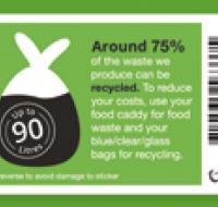 Green 90 litre bin stickers x4