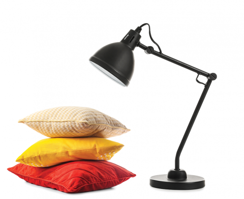 Lamp & cushions